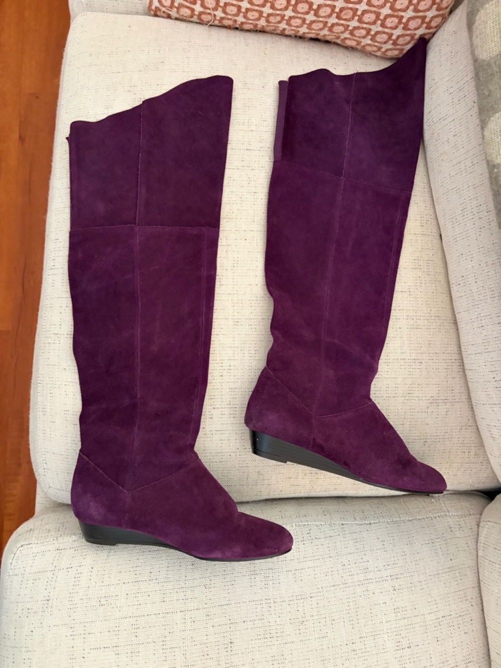 Chinese Laundry Over-the-Knee Suede Boots in Plum